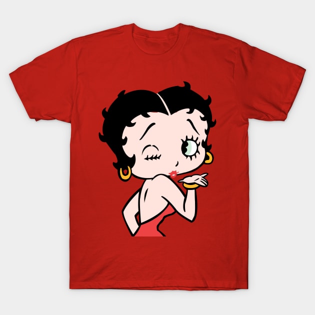 Betty Boop Kiss (Color) T-Shirt by MAG